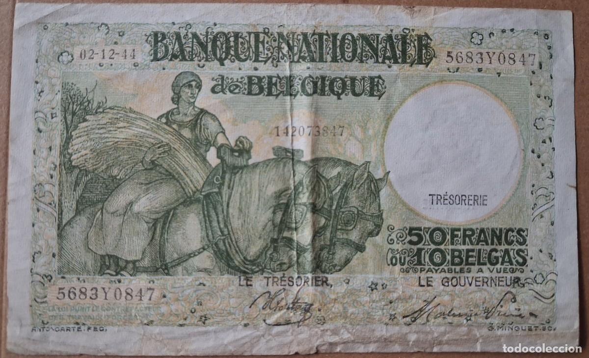 Billetes extranjeros: B&eacute;lgica 50 francos 1944 pick 106 (BC+)