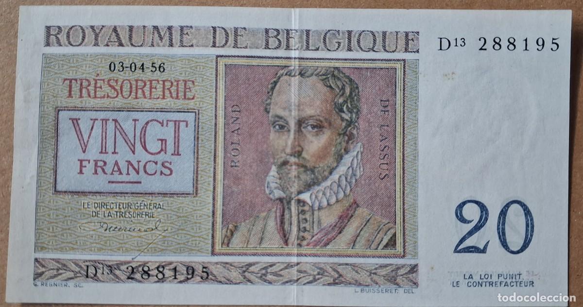 Billetes extranjeros: B&eacute;lgica 20 francos 1956 pick 132 (EBC-)
