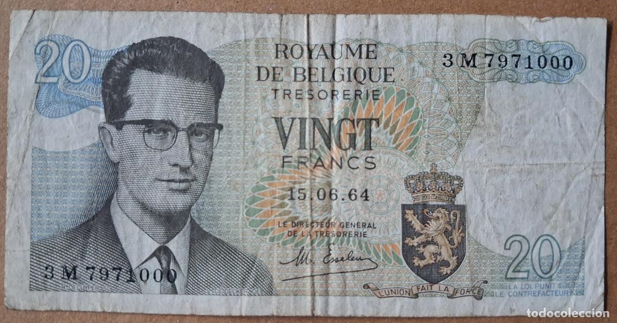 Billetes extranjeros: B&eacute;lgica 20 francos 1964 pick 138 (BC)