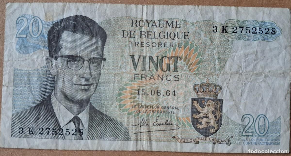 Billetes extranjeros: B&eacute;lgica 20 francos 1964 pick 138 (BC)