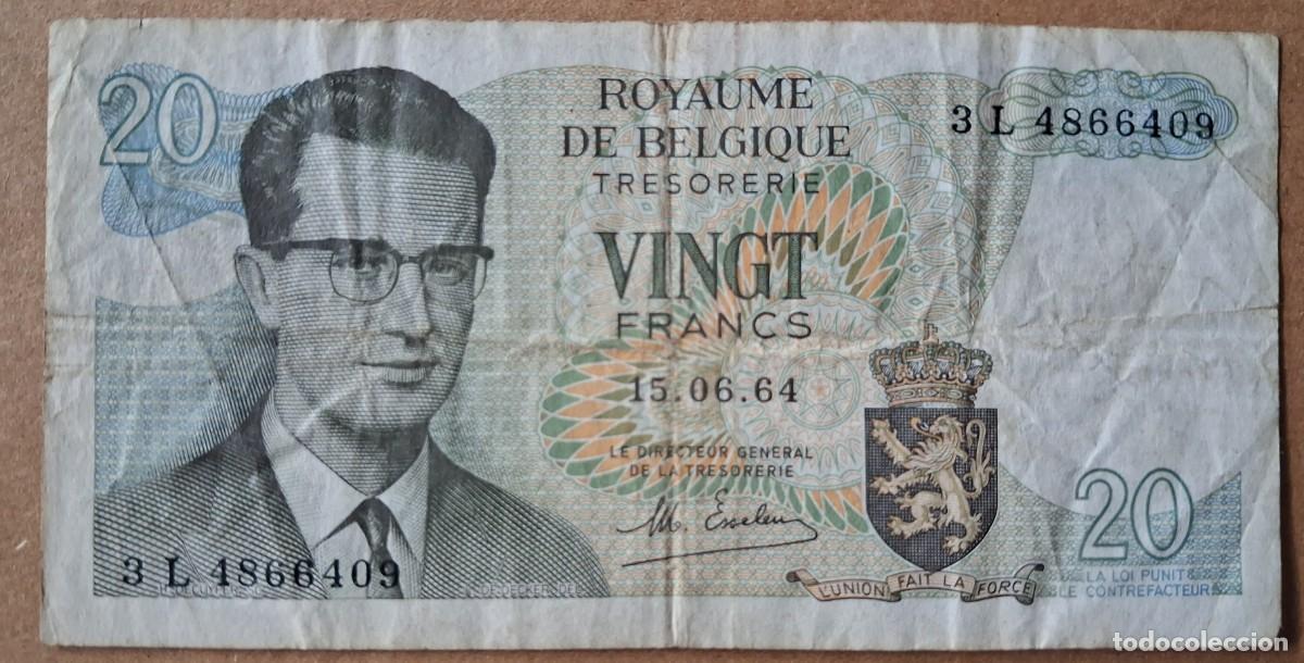 Billetes extranjeros: B&eacute;lgica 20 francos 1964 pick 138 (BC)