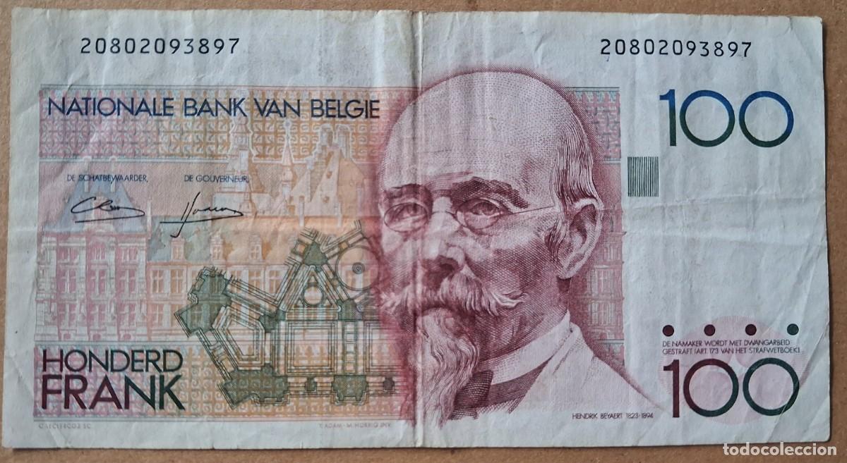 Billetes extranjeros: B&eacute;lgica 100 francos 1989-1992 pick 142A (BC+)