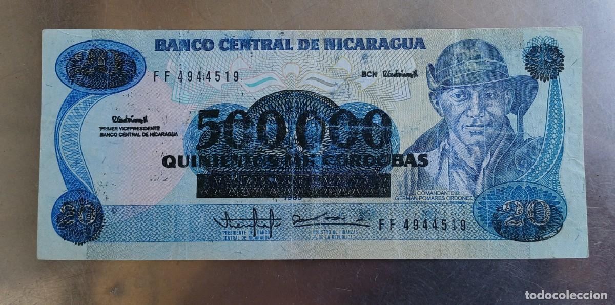 Billetes extranjeros: Nicaragua sobrecarga 500000