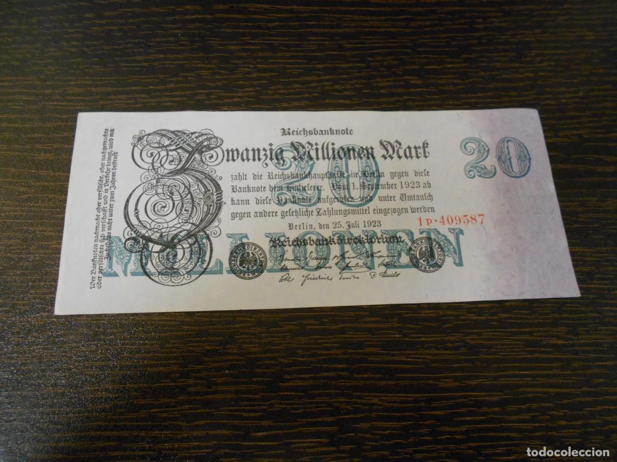 Billetes extranjeros: ALEMANIA-BILLETE ANTIGUO-20.000.000 MARCOS-1923-Pick 97b-EBC