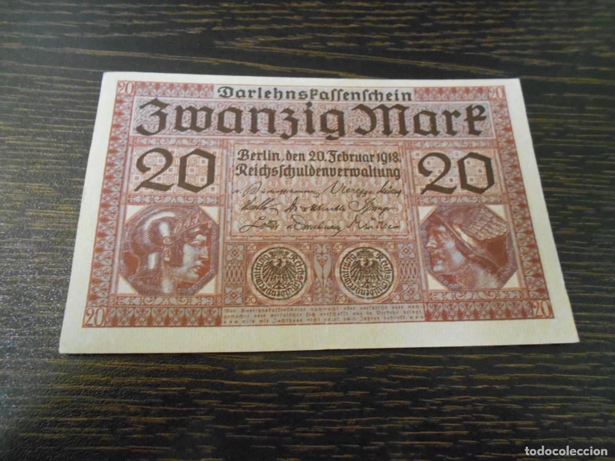 Billetes extranjeros: ALEMANIA-BILLETE ANTIGUO-20 MARCOS-1918-Pick 57-EBC
