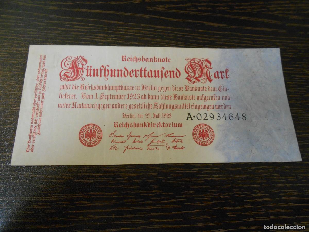 Billetes extranjeros: ALEMANIA-BILLETE ANTIGUO-500.000 MARCOS-1923-Pick 92-MBC