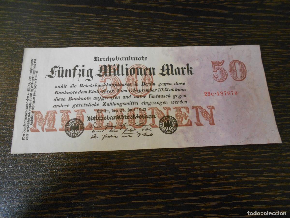 Billetes extranjeros: ALEMANIA-BILLETE ANTIGUO-50.000.000 MARCOS-1923-Pick 98-MBC