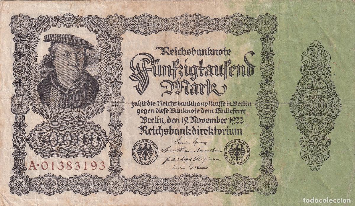 Billetes extranjeros: CRBX1008 BILLETE ALEMANIA 50000 MARCOS 1922 USADO