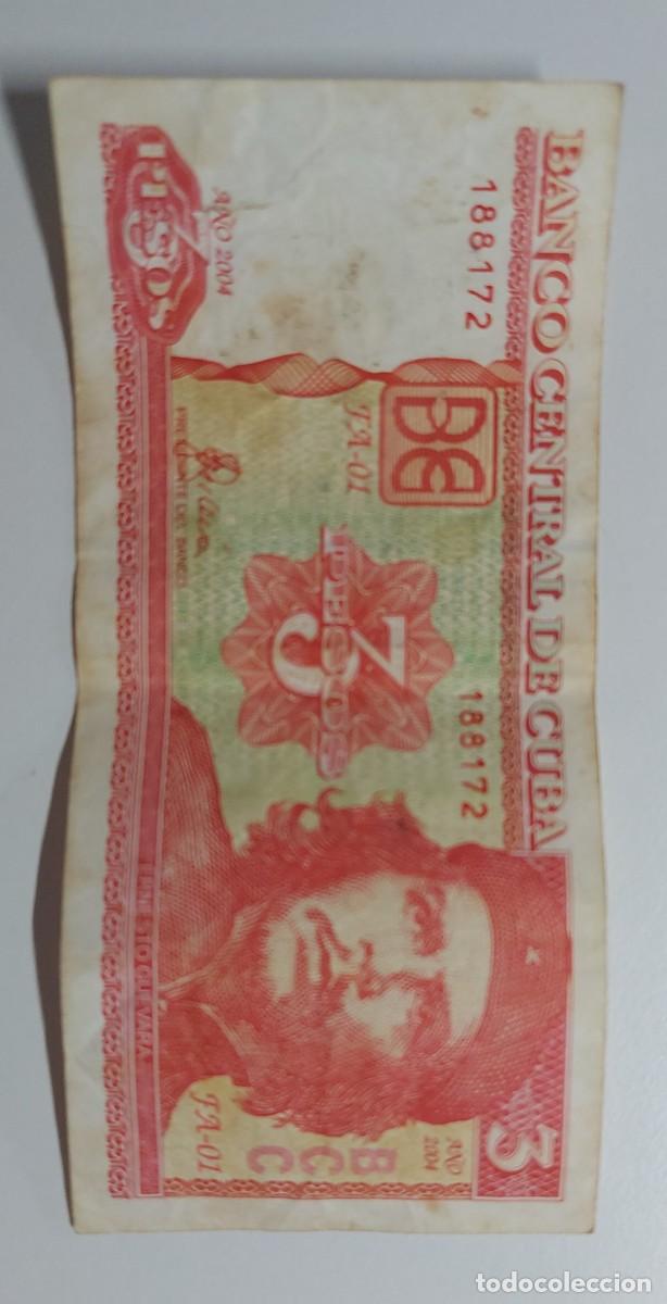 Billetes extranjeros: Billete 3 pesos de Ernesto Guevara