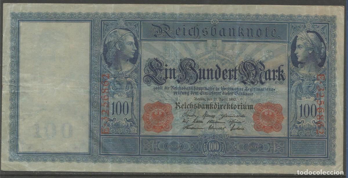 Internationale Banknoten: ALEMANIA - IMPERIO ALEM&Aacute;N 1910 - 100 MARCOS LARGO (FLOTTENHUNDERTER) - EL DE LAS FOTOS - USADO