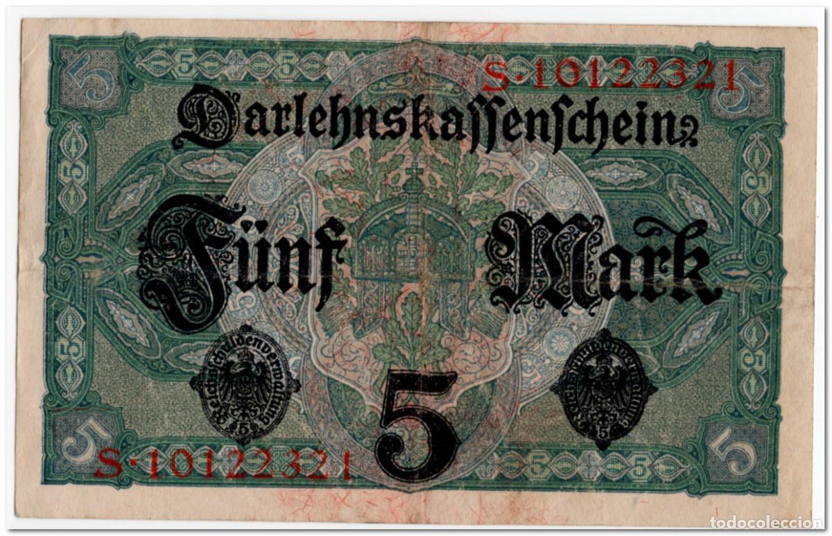 Billetes extranjeros: GERMANY,5 MARK,1917,P.56,VF+ - Foto 2
