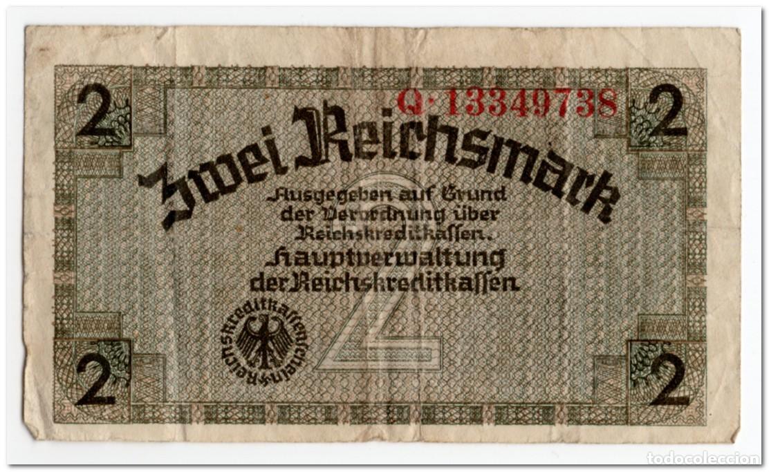 Billetes extranjeros: GERMANY,2 REICH MARK,1940-45,P.R137,VF