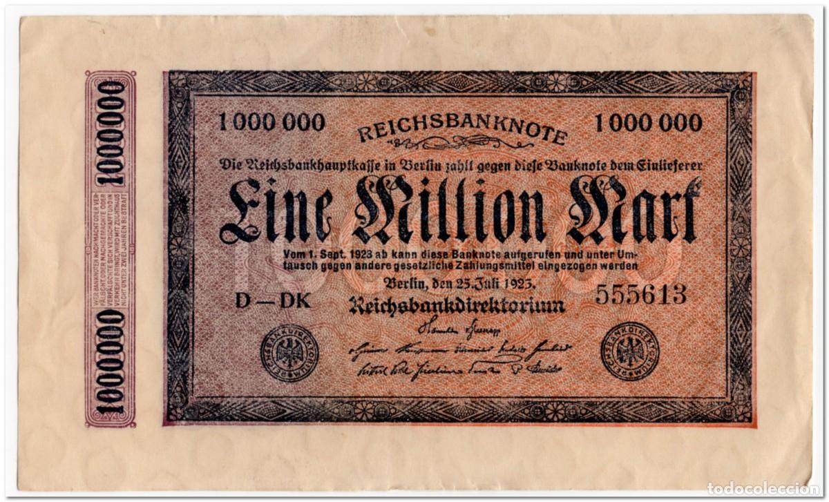 Billetes extranjeros: GERMANY,1 000 000 MARK,REICHBANKNTE,1923,P.93,VF