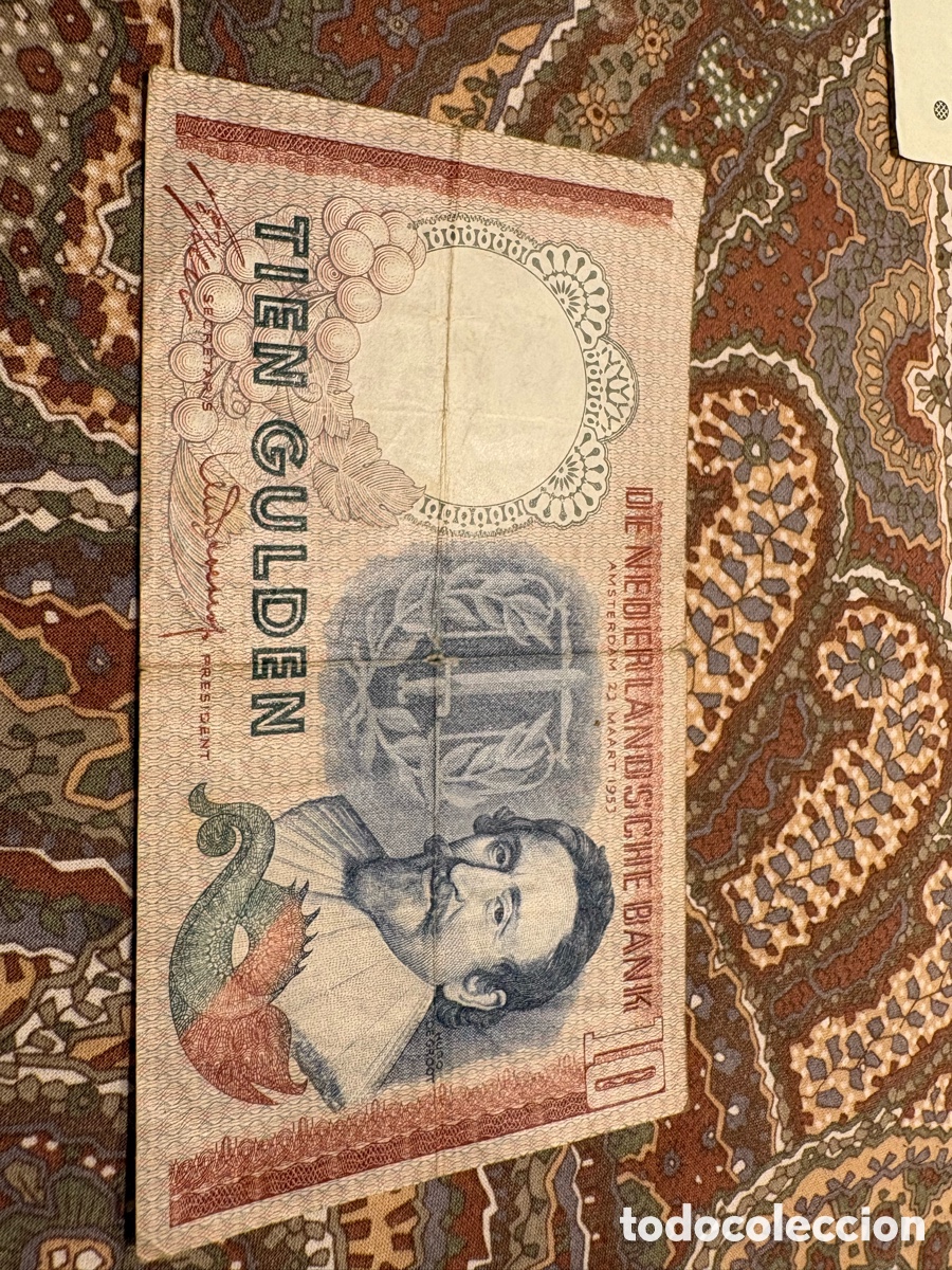 Billetes extranjeros: HOLANDA 1953 &ndash; LOTE 2 BILLETES 10 GULDEN &ndash; HUGO DE GROOT &ndash; P-85 &ndash; PA&Iacute;SES BAJOS