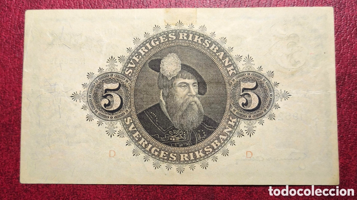 Billetes extranjeros: Suecia. 1952. 5 coronas - Foto 2
