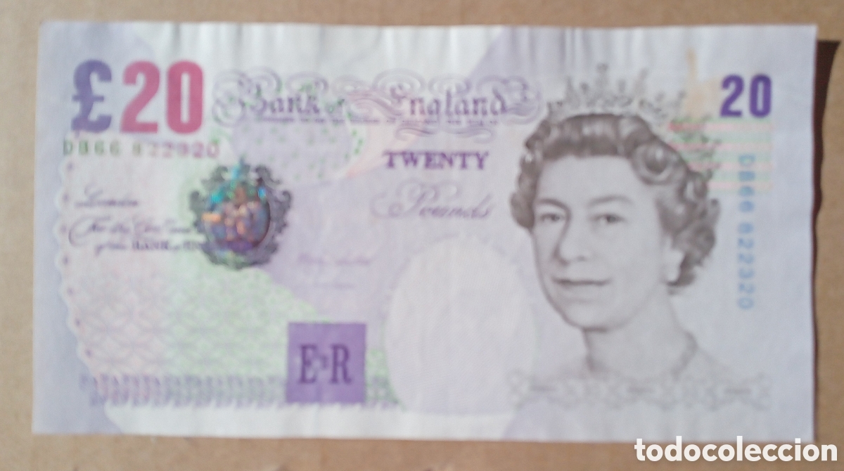 Billetes extranjeros: Inglaterra - 20 Libras 1999 - DB66 822320 Mbc-