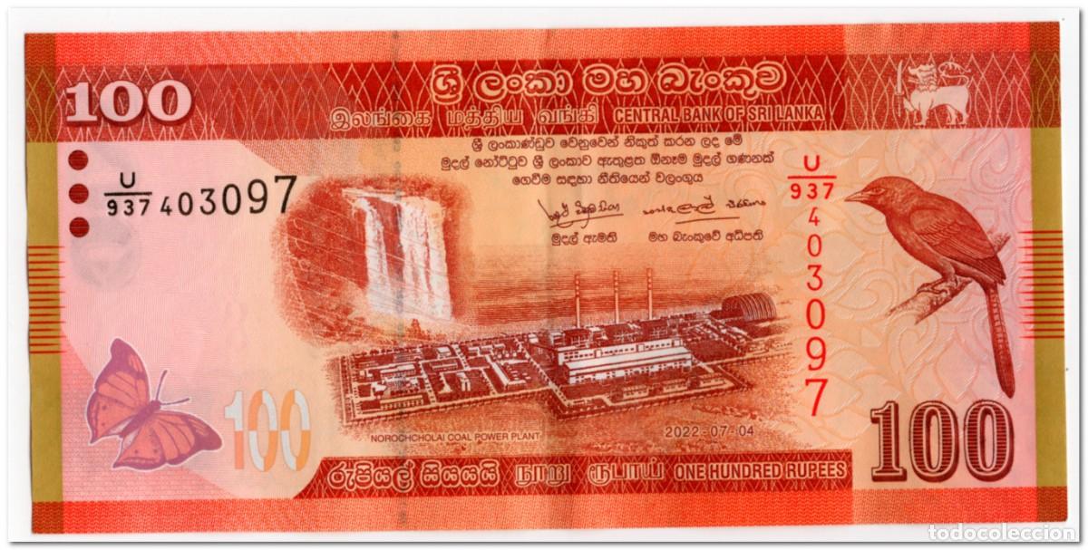 Billetes extranjeros: SRI LANKA,100 RUPEES,2022,P.125,VF-XF