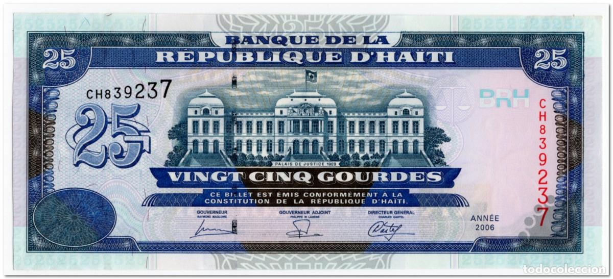 Billetes extranjeros: HAITI,25 GOURDES,2006,P.266c,UNC