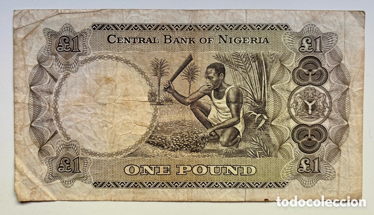 Billetes extranjeros: Billete NIGERIA 1 Libra (1968) Pound - Foto 2