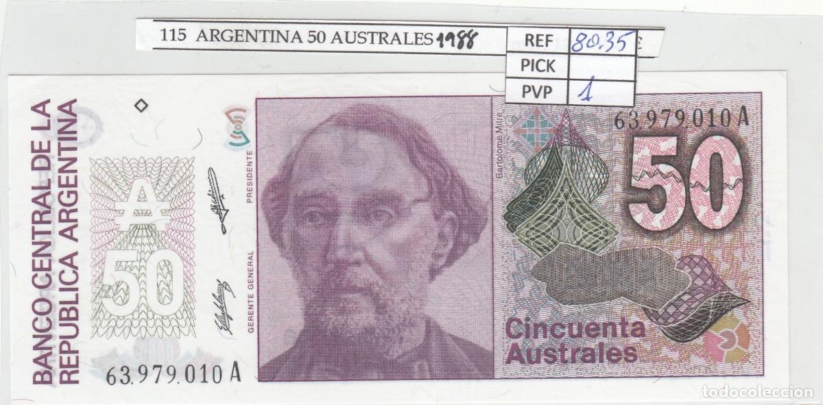 Billetes extranjeros: CRJ0115 BILLETE ARGENTINA 50 AUSTRALES 1988 P-326b.2