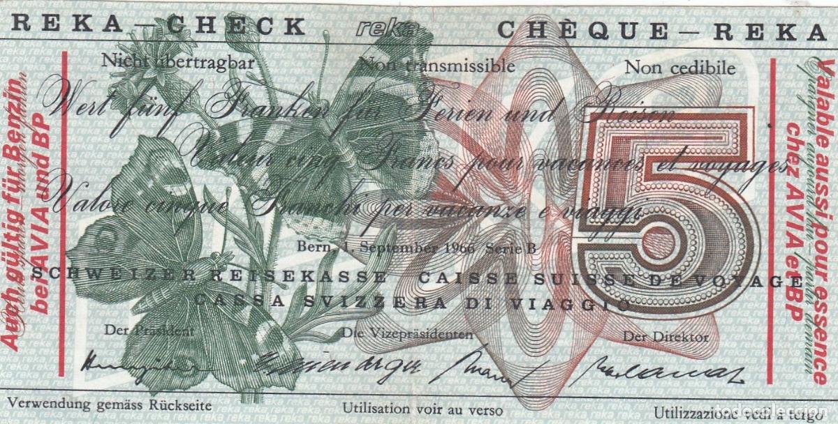 Billetes extranjeros: CRBX2052 BILLETE/CHEQUE SUIZA 1982 SIN CIRCULAR