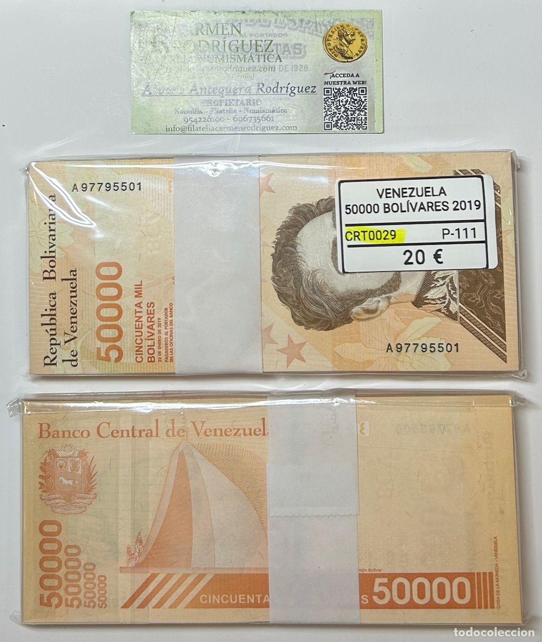 Billetes extranjeros: CRT0029 TACO 100 BILLETES VENEZUELA 50000 BOLIVARES 2019 P-111