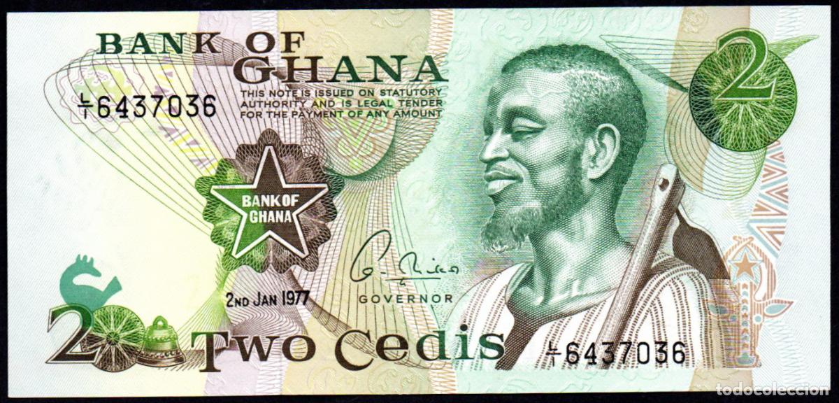 Billetes extranjeros: GHANA - 2 CEDIS 1977 - Pick.14 - S/C