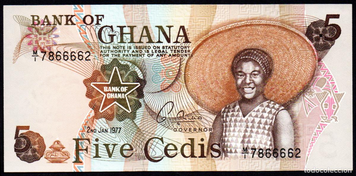 Billetes extranjeros: GHANA - 5 CEDIS 1977 - Pick.15 - S/C - Foto 1