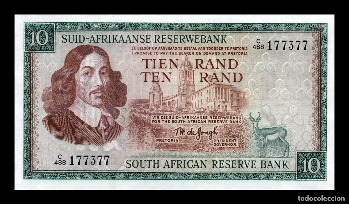 Billetes extranjeros: Sud&aacute;frica 10 Rand Bartholomeus Vermuyden 1975-1976 Pick 114c Sc Unc