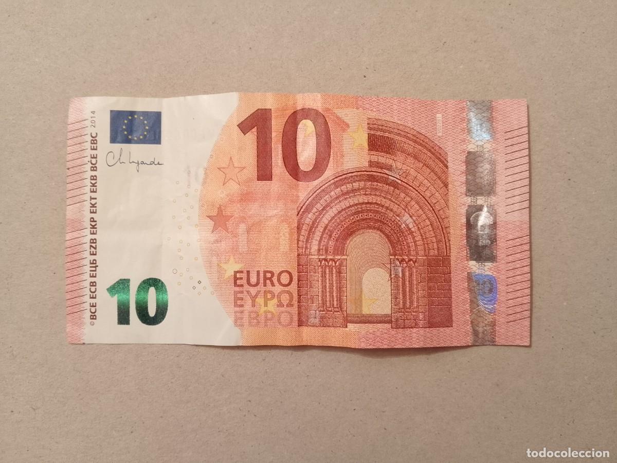 Billetes extranjeros: 10 EURO, Espa&ntilde;a (VF00) V022, Lagarde, low nummer, sehr selten