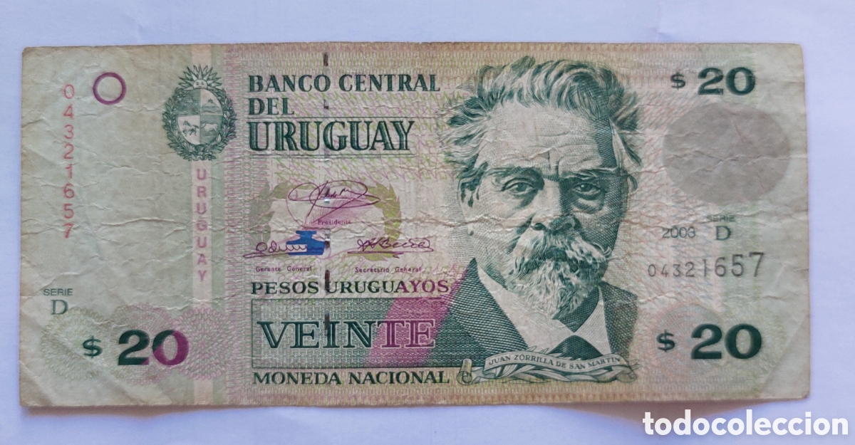 Billetes extranjeros: Uruguay Billete 20 pesos