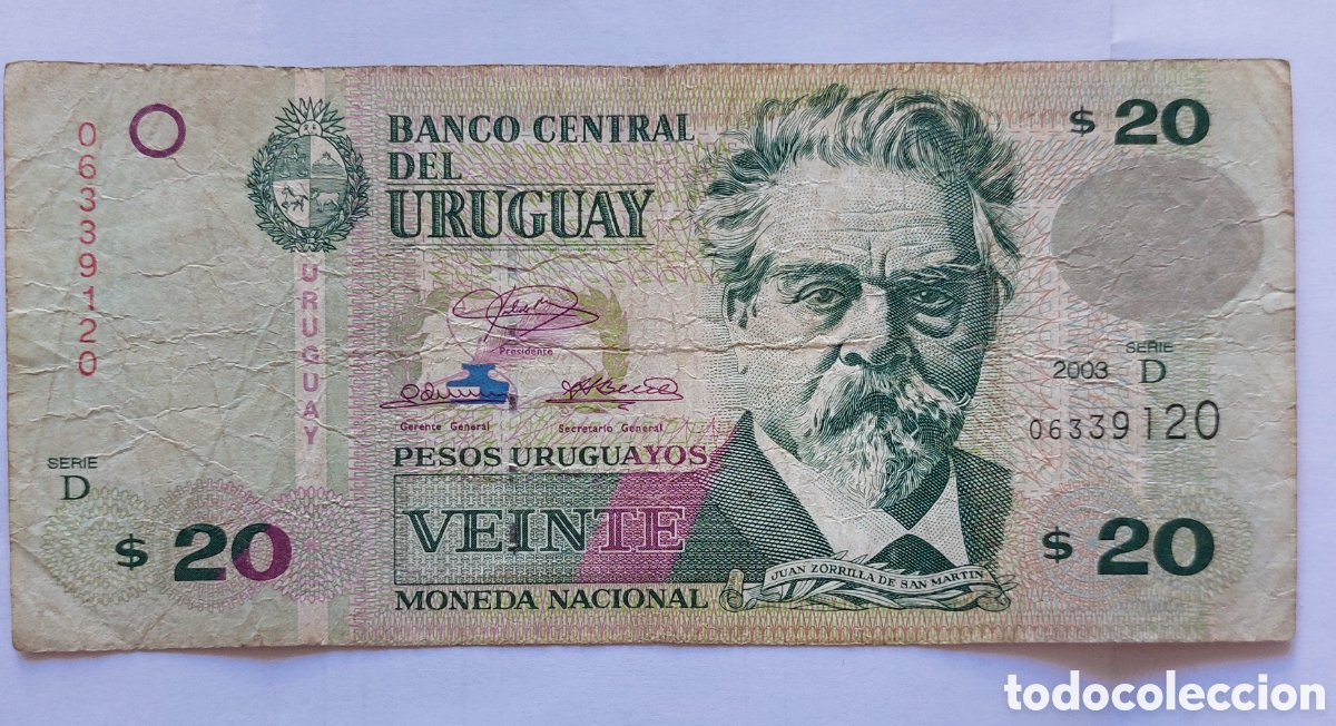 Billetes extranjeros: Uruguay Billete 20 pesos