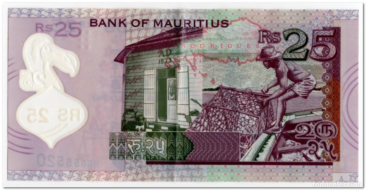 Billetes extranjeros: MAURITIUS,25 RUPEES,2013,POLYMER,P.64,VF - Foto 2