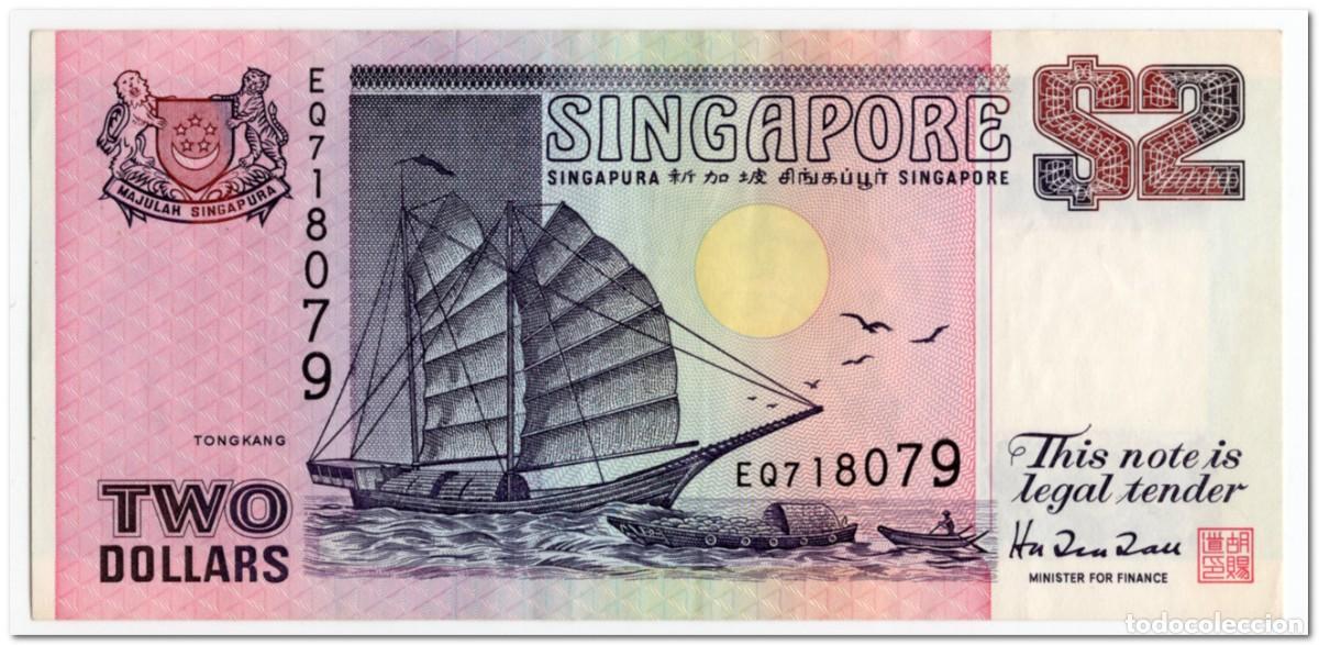 Billetes extranjeros: SINGAPORE,2 DOLLARS,1998,P.37,VF-XF