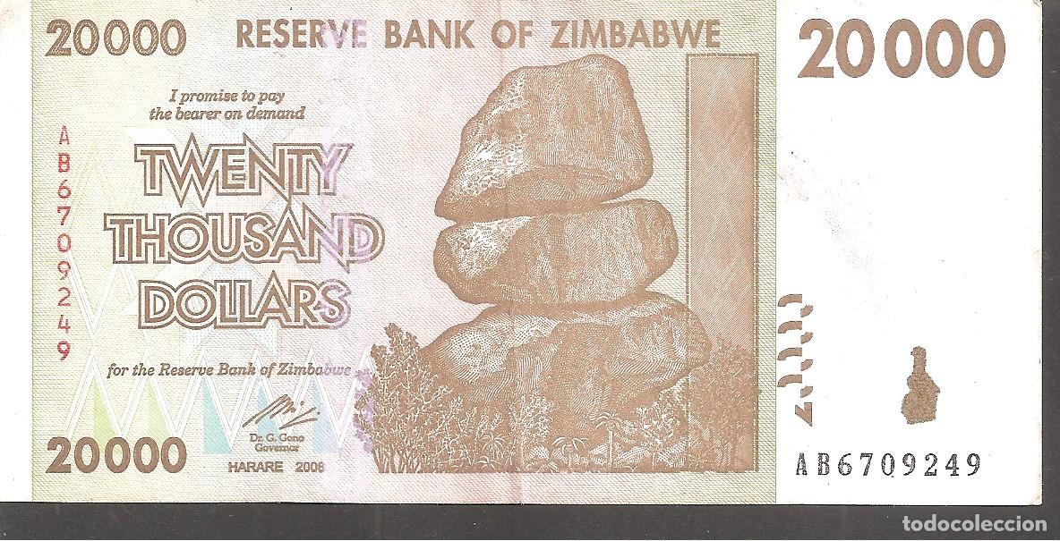 Billetes extranjeros: Billete ZIMBABWE 20000 DOLLARS 2008