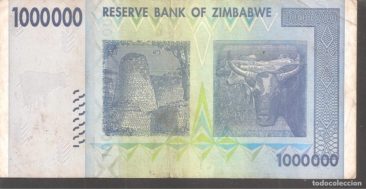 Billetes extranjeros: Billete ZIMBABWE 1000000 DOLLARS 2008 1 MILLON - Foto 2