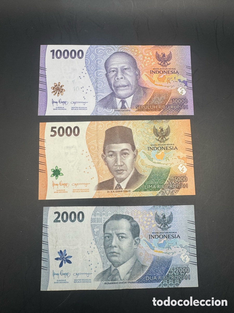 Billetes extranjeros: Lote 3 billetes Indonesia
