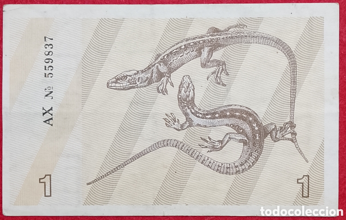 Billetes extranjeros: Billete de Lituania 1 Talonas Pick #32 1991
