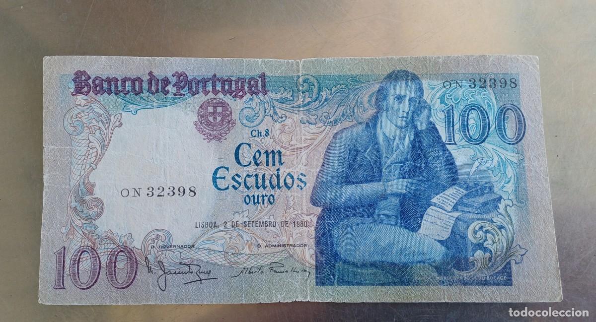 Billetes extranjeros: Billete Portugal 100 escudos 1980