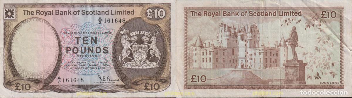 Billetes extranjeros: 1635 GRAN BRETA&Ntilde;A. Escocia 1974 SCOTLAND 10 POUNDS 1974