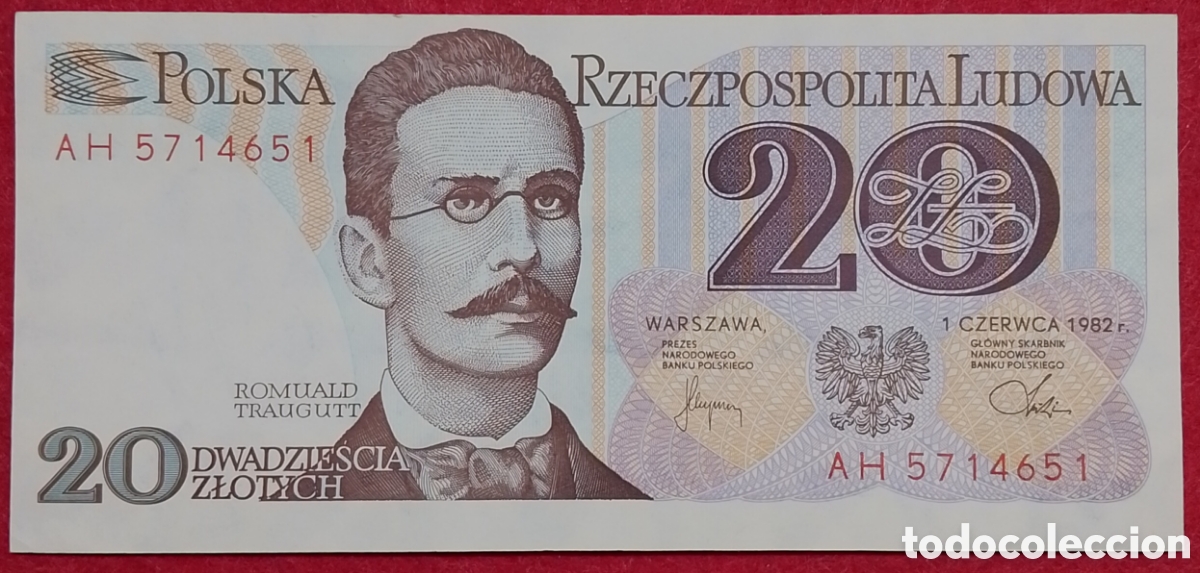 Billetes extranjeros: Billete de Polonia 20 Zlotych Pick #149 1982 s/c