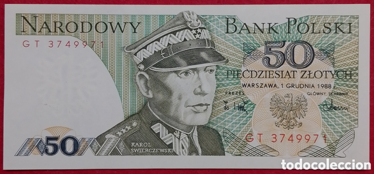 Billetes extranjeros: Billete de Polonia 50 Zlotych Pick variante P#142c 1988 s/c