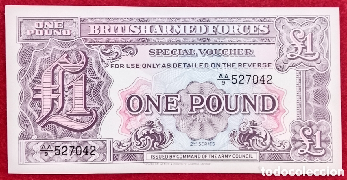 Billetes extranjeros: Billete Fuerzas armadas Brit&aacute;nicas 1 Libra Pick P#M22 1948