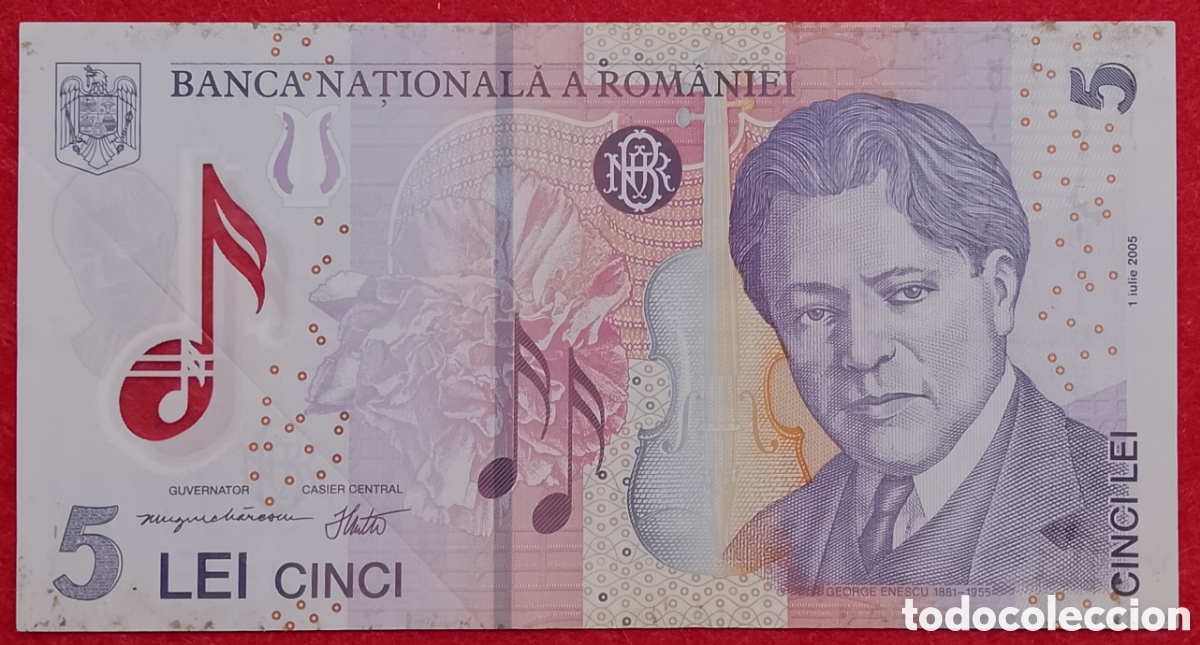 Billetes extranjeros: Billete de Ruman&iacute;a 5 Lei Pick #118 2005