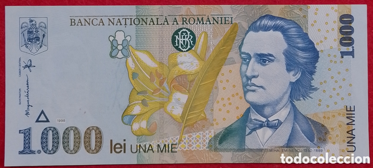 Billetes extranjeros: Billete de Ruman&iacute;a 1000 Lei Pick #106 1998 s/c