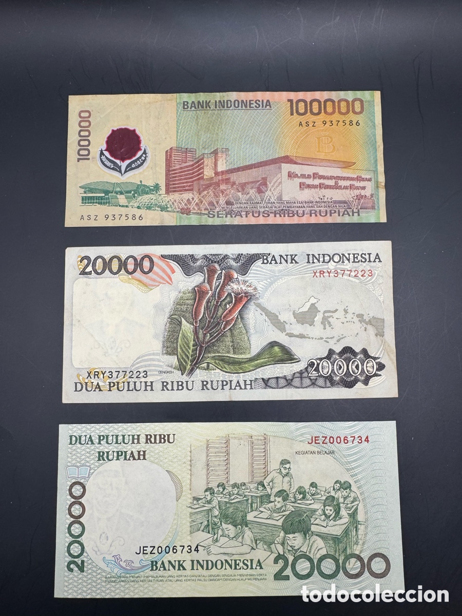 Billetes extranjeros: Lote 3 billetes indonesia - Foto 2