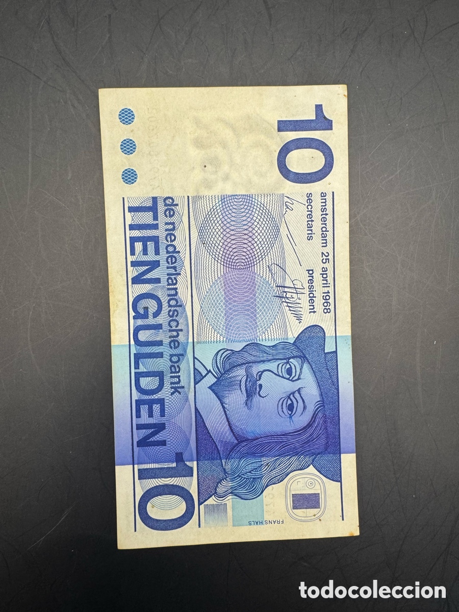 Billetes extranjeros: Billete de 10 Gulden Pa&iacute;ses Bajos