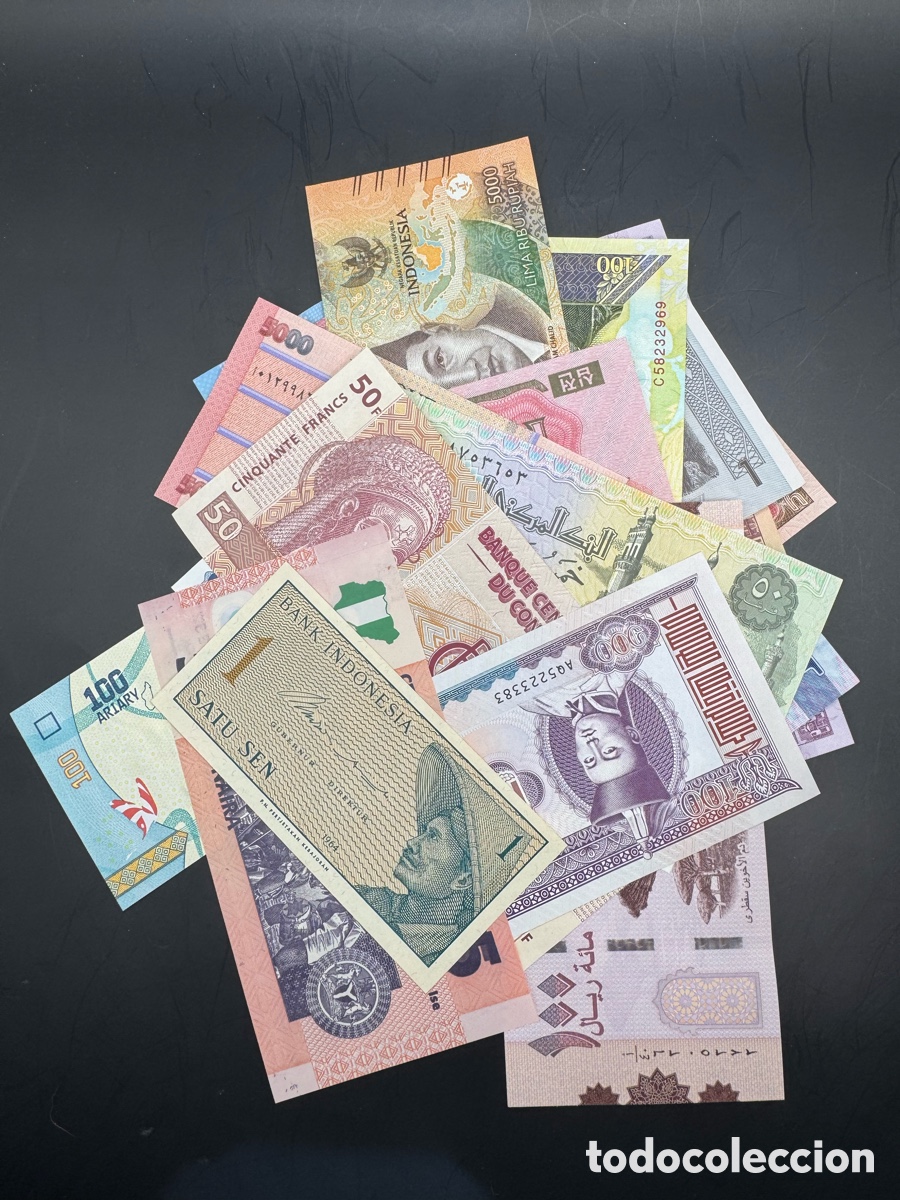 Billetes extranjeros: Lote 20 billetes del mundo