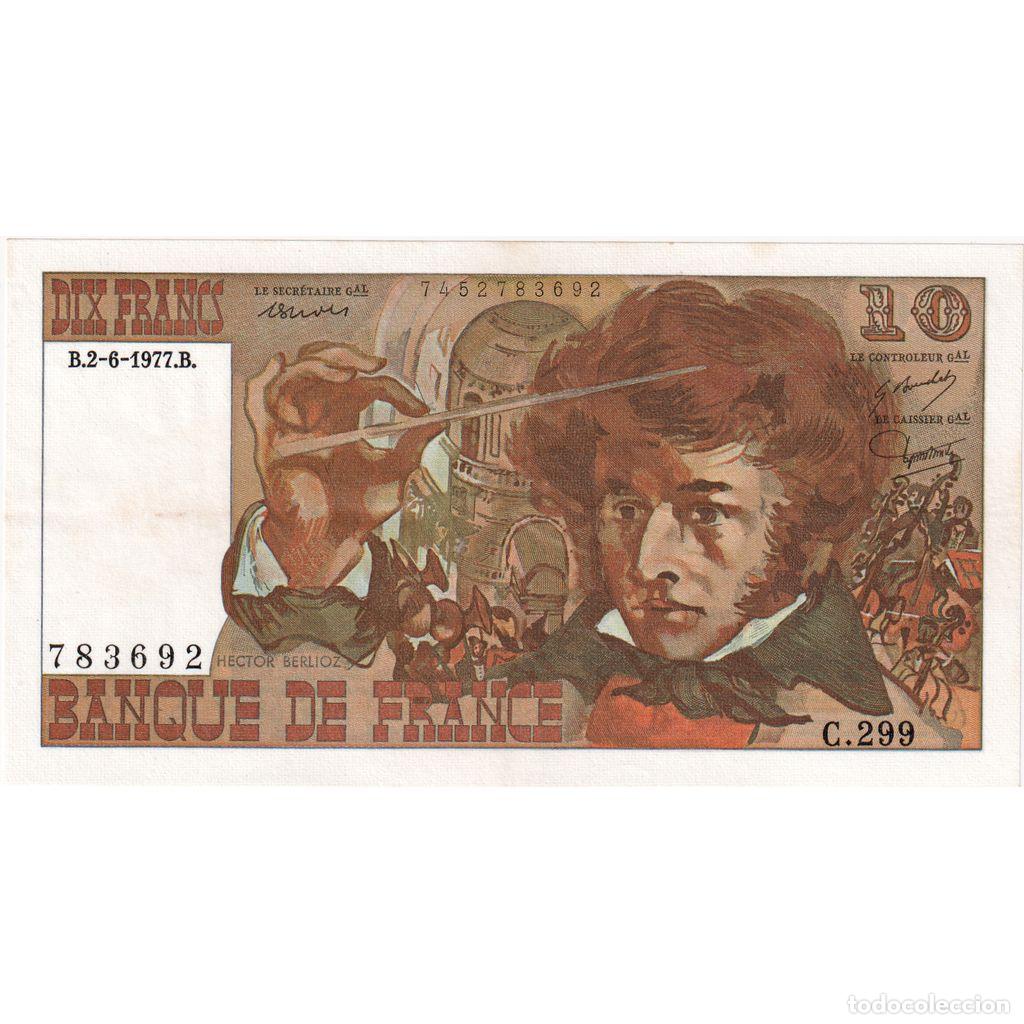 Billetes extranjeros: [#337042] Francia, 10 Francs, Berlioz, 1977-06-02, C.299, EBC+