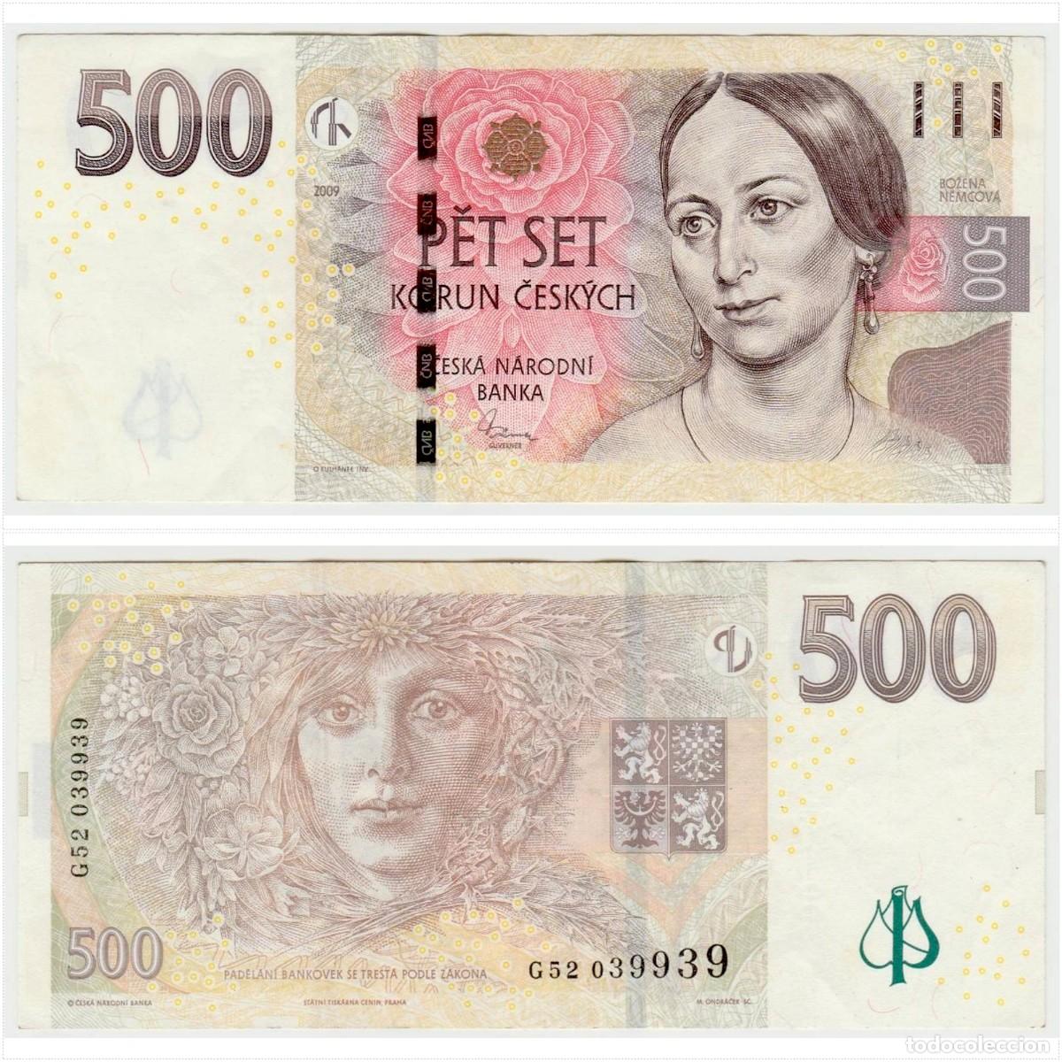 Billetes extranjeros: Rep&uacute;blica Checa 500 Coronas 2009 n/s G52 039939 Circulado (el billete de la foto)